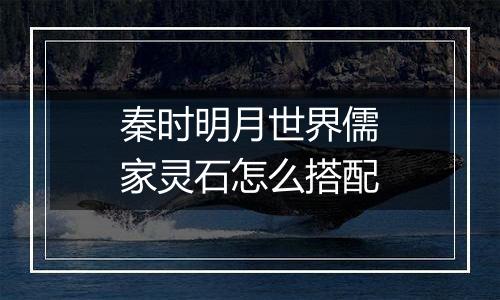 秦时明月世界儒家灵石怎么搭配