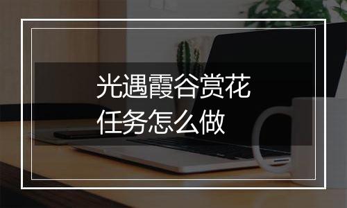 光遇霞谷赏花任务怎么做