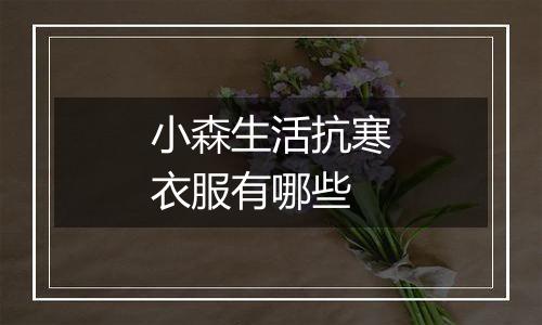 小森生活抗寒衣服有哪些