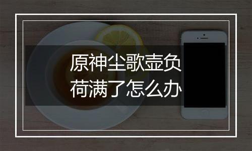 原神尘歌壶负荷满了怎么办