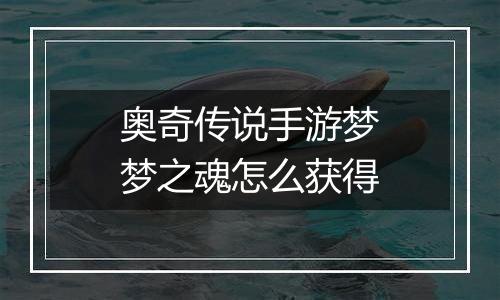 奥奇传说手游梦梦之魂怎么获得
