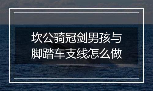 坎公骑冠剑男孩与脚踏车支线怎么做