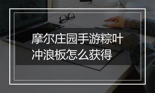 摩尔庄园手游粽叶冲浪板怎么获得