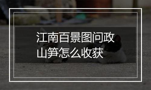 江南百景图问政山笋怎么收获