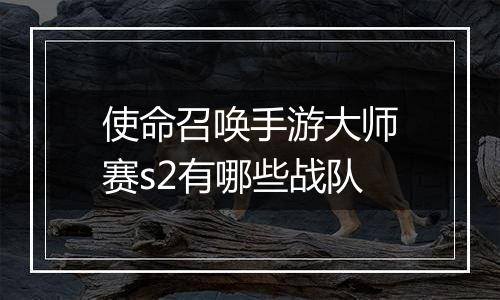 使命召唤手游大师赛s2有哪些战队