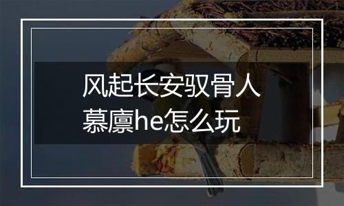 风起长安驭骨人慕廪he怎么玩