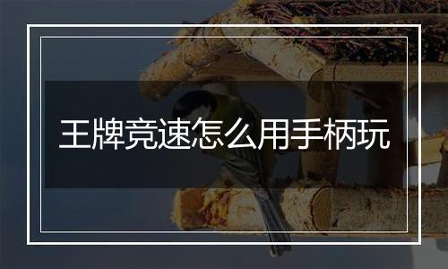 王牌竞速怎么用手柄玩