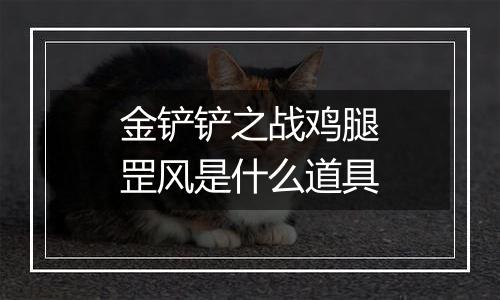 金铲铲之战鸡腿罡风是什么道具
