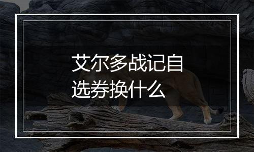 艾尔多战记自选券换什么
