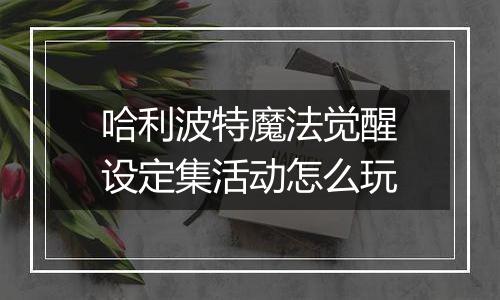 哈利波特魔法觉醒设定集活动怎么玩