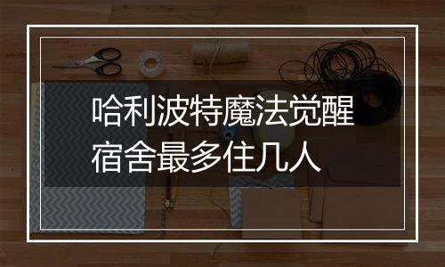 哈利波特魔法觉醒宿舍最多住几人