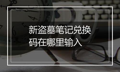 新盗墓笔记兑换码在哪里输入