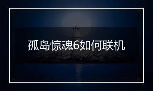 孤岛惊魂6如何联机