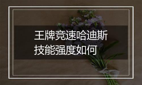 王牌竞速哈迪斯技能强度如何