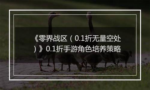 《零界战区（0.1折无量空处）》0.1折手游角色培养策略
