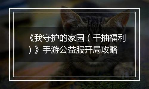 《我守护的家园（千抽福利）》手游公益服开局攻略