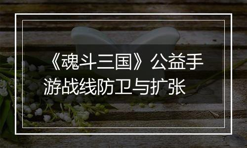 《魂斗三国》公益手游战线防卫与扩张