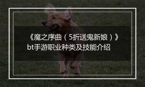 《魔之序曲（5折送鬼新娘）》bt手游职业种类及技能介绍