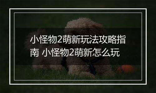 小怪物2萌新玩法攻略指南 小怪物2萌新怎么玩