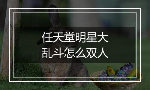 任天堂明星大乱斗怎么双人