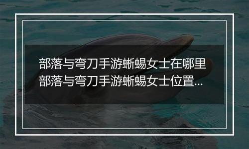 部落与弯刀手游蜥蜴女士在哪里 部落与弯刀手游蜥蜴女士位置介绍