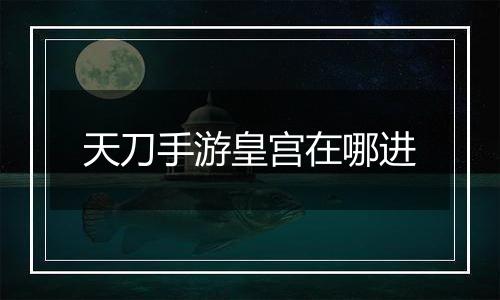 天刀手游皇宫在哪进
