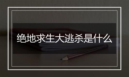 绝地求生大逃杀是什么
