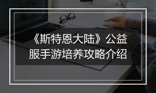 《斯特恩大陆》公益服手游培养攻略介绍