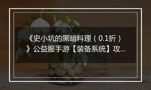 《史小坑的黑暗料理(0.1折)》公益服手游【装备系统】攻略