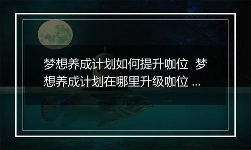 梦想养成计划如何提升咖位  梦想养成计划在哪里升级咖位 梦想养成计划升咖位方法介绍