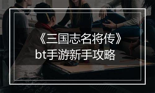 《三国志名将传》bt手游新手攻略