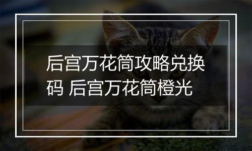 后宫万花筒攻略兑换码 后宫万花筒橙光