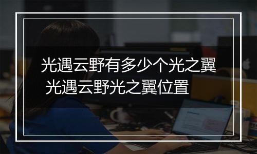 光遇云野有多少个光之翼 光遇云野光之翼位置
