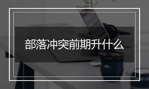 部落冲突前期升什么