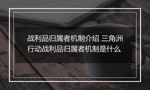 战利品归属者机制介绍 三角洲行动战利品归属者机制是什么