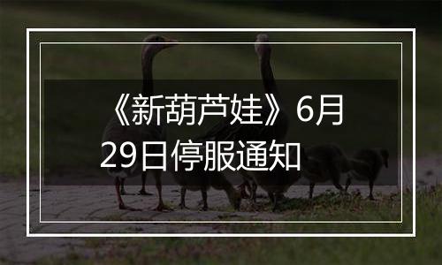 《新葫芦娃》6月29日停服通知