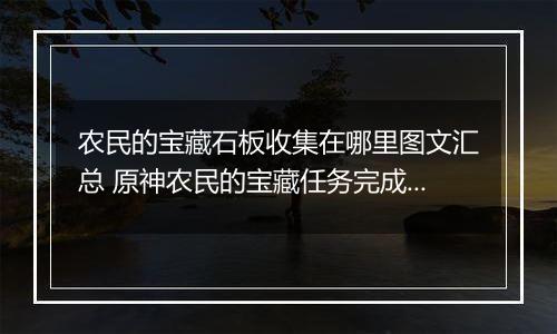 农民的宝藏石板收集在哪里图文汇总 原神农民的宝藏任务完成攻略