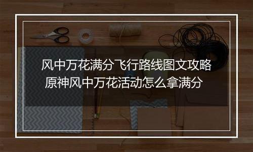 风中万花满分飞行路线图文攻略 原神风中万花活动怎么拿满分