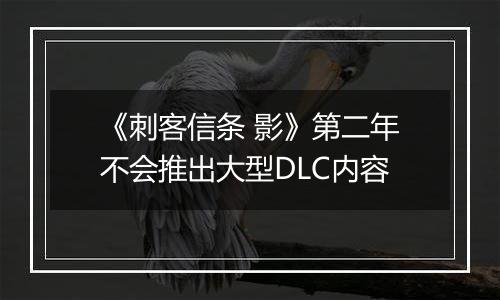 《刺客信条 影》第二年不会推出大型DLC内容