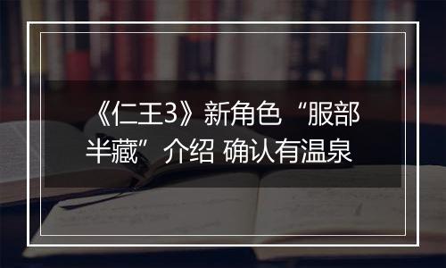 《仁王3》新角色“服部半藏”介绍 确认有温泉