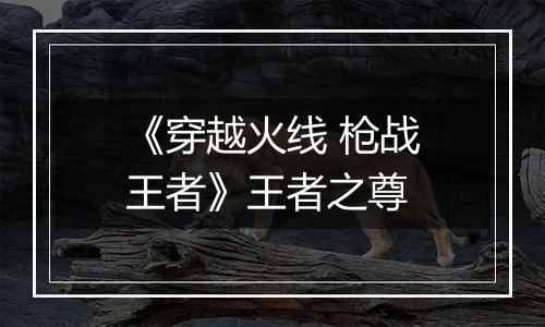 《穿越火线 枪战王者》王者之尊