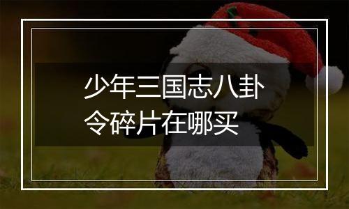 少年三国志八卦令碎片在哪买