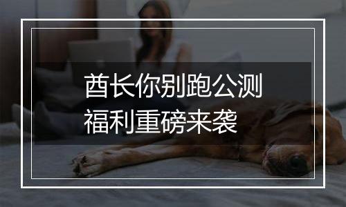 酋长你别跑公测福利重磅来袭