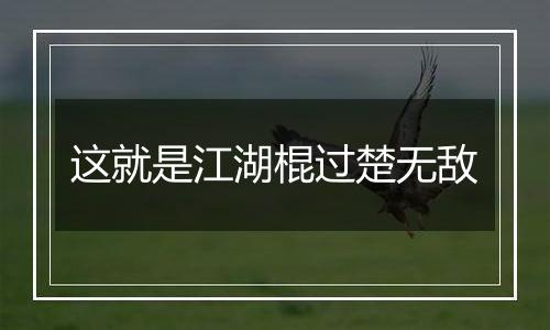 这就是江湖棍过楚无敌
