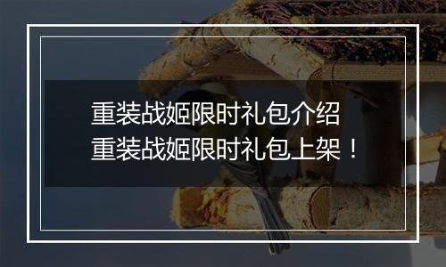重装战姬限时礼包介绍  重装战姬限时礼包上架！