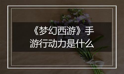 《梦幻西游》手游行动力是什么