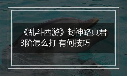 《乱斗西游》封神路真君3阶怎么打 有何技巧