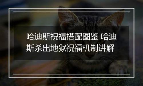 哈迪斯祝福搭配图鉴 哈迪斯杀出地狱祝福机制讲解