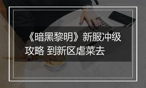 《暗黑黎明》新服冲级攻略 到新区虐菜去