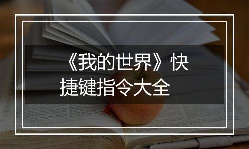 《我的世界》快捷键指令大全
